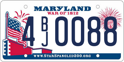 MD license plate 4BJ0088