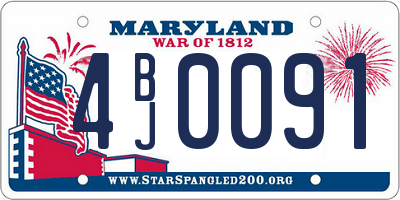 MD license plate 4BJ0091