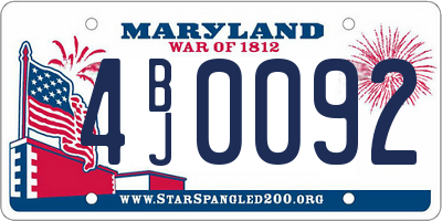 MD license plate 4BJ0092
