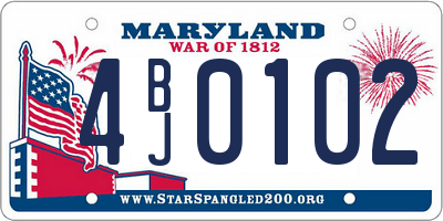 MD license plate 4BJ0102