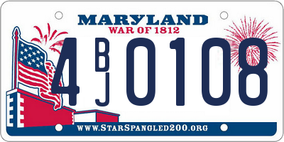 MD license plate 4BJ0108