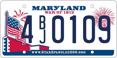 MD license plate 4BJ0109