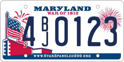 MD license plate 4BJ0123