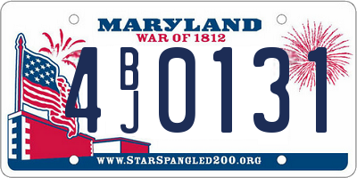 MD license plate 4BJ0131