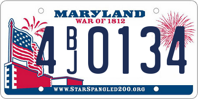MD license plate 4BJ0134