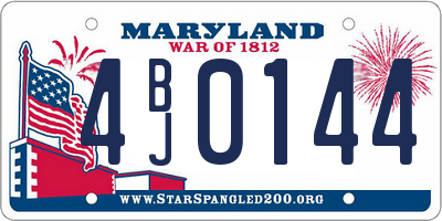 MD license plate 4BJ0144