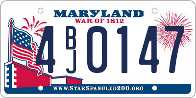 MD license plate 4BJ0147
