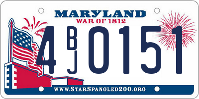 MD license plate 4BJ0151