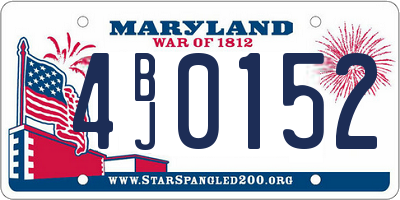 MD license plate 4BJ0152