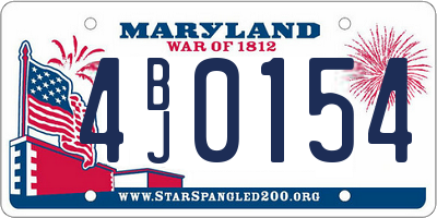 MD license plate 4BJ0154