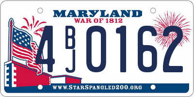 MD license plate 4BJ0162