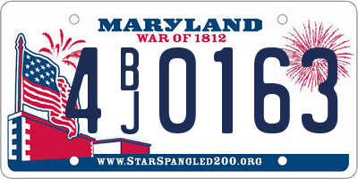 MD license plate 4BJ0163