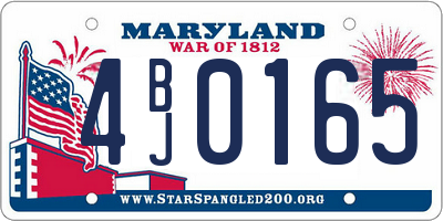 MD license plate 4BJ0165