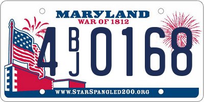 MD license plate 4BJ0168