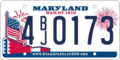 MD license plate 4BJ0173