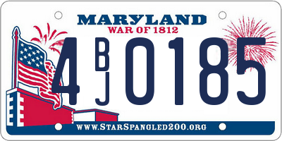 MD license plate 4BJ0185