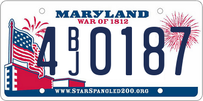 MD license plate 4BJ0187