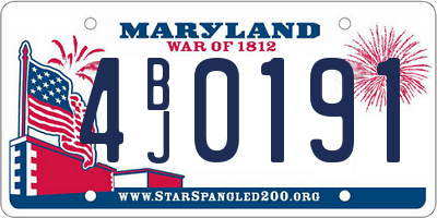 MD license plate 4BJ0191