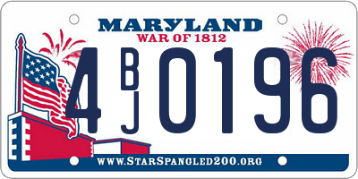 MD license plate 4BJ0196