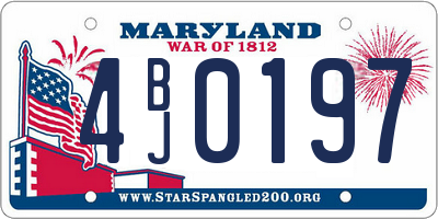 MD license plate 4BJ0197
