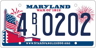 MD license plate 4BJ0202