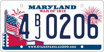 MD license plate 4BJ0206