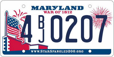 MD license plate 4BJ0207