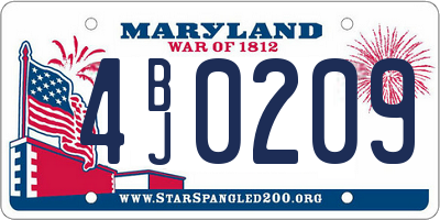 MD license plate 4BJ0209