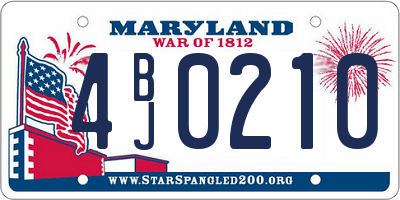 MD license plate 4BJ0210
