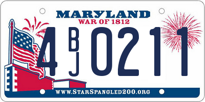 MD license plate 4BJ0211