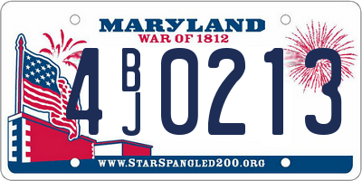 MD license plate 4BJ0213
