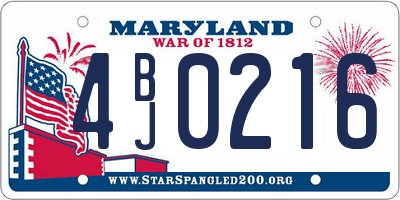 MD license plate 4BJ0216