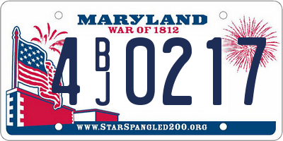 MD license plate 4BJ0217