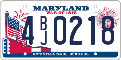 MD license plate 4BJ0218