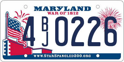 MD license plate 4BJ0226