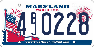 MD license plate 4BJ0228
