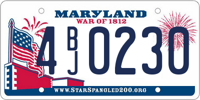MD license plate 4BJ0230