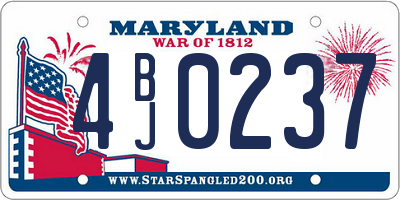 MD license plate 4BJ0237
