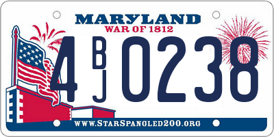 MD license plate 4BJ0238