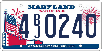 MD license plate 4BJ0240