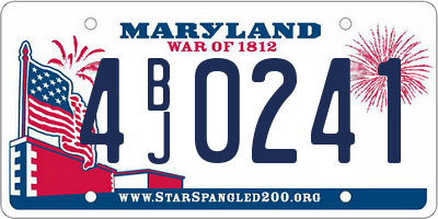 MD license plate 4BJ0241