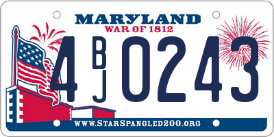 MD license plate 4BJ0243