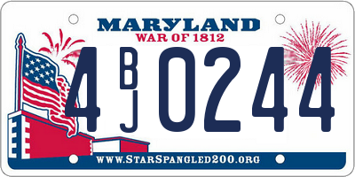 MD license plate 4BJ0244