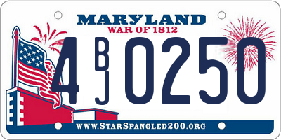 MD license plate 4BJ0250