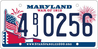 MD license plate 4BJ0256