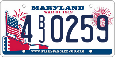 MD license plate 4BJ0259