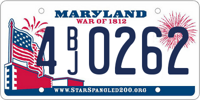 MD license plate 4BJ0262