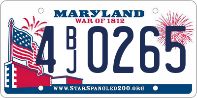 MD license plate 4BJ0265