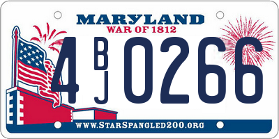 MD license plate 4BJ0266