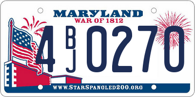 MD license plate 4BJ0270